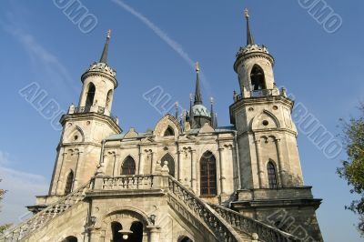 Old baroque style russian orthodox church near Moscow Old baroque style russian orthodox church near Moscow