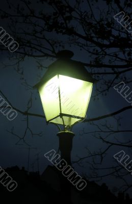 Night lamp on the Monmartre in Paris