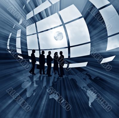 abstract business illustration with globe