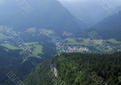 Aerial shot of Chartreuse valley