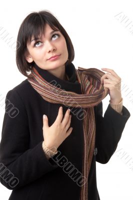 Beautiful young woman with scarf