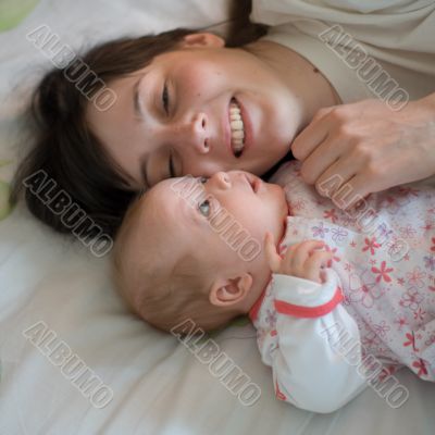 Baby with mom Baby with mom
