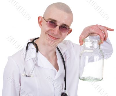 Man in doctor`s smock