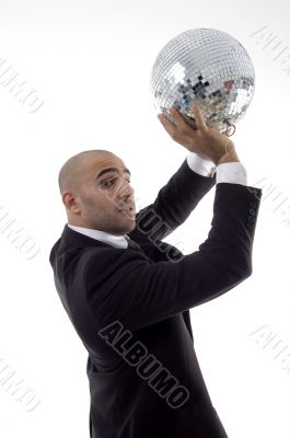 handsome young lawyer with disco ball