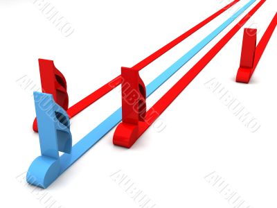 three dimensional colored musical notes