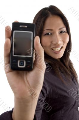 female showing mobile female showing mobile