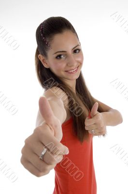 smiling girl with beautiful hairstyle