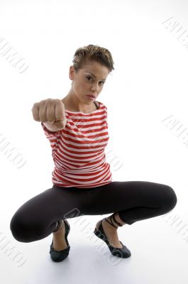 woman showing punch
