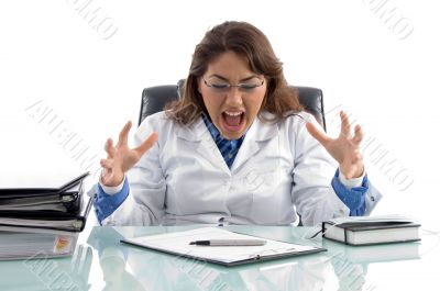 frustrated doctor in workplace
