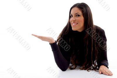 young model showing her palm young model showing her palm