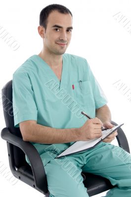 young surgeon on chair