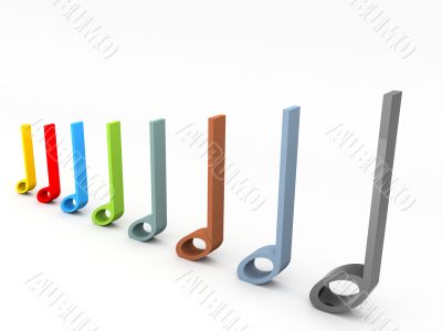 three dimensional musical notes