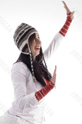 pretty woman dancing in white dress pretty woman dancing in white dress