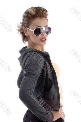 side view of young female with eyeglasses side view of young female with eyeglasses