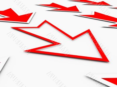 loss arrows in red color loss arrows in red color