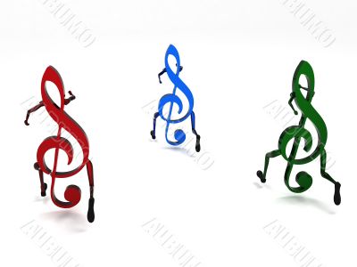 three dimensional musical notes