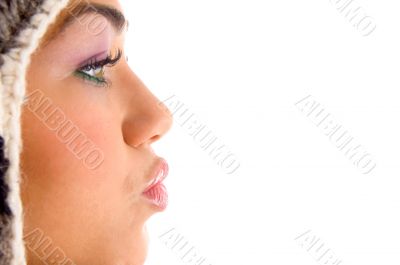 woman in kissing pose