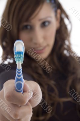 beautiful woman with tooth brush