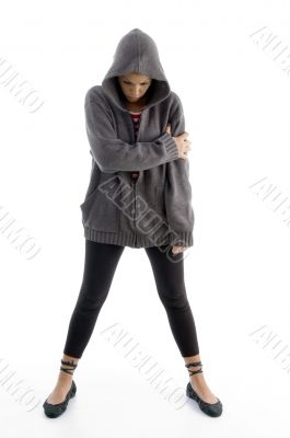 standing woman looking downward