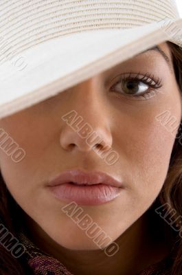 close up of beautiful female