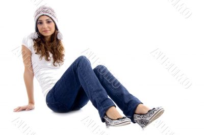fashionable girl wearing cap