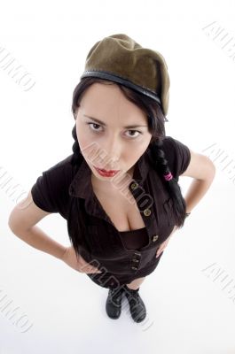 stylish pose of young model from high angle stylish pose of young model from high angle