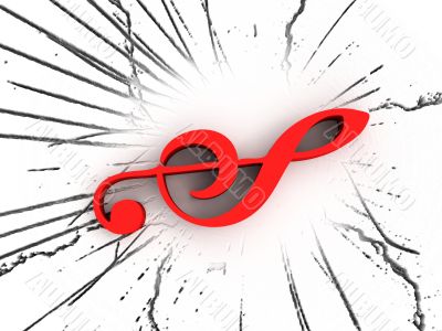 three dimensional musical note with grunge three dimensional musical note with grunge