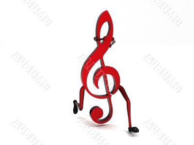 three dimensional one treble clef