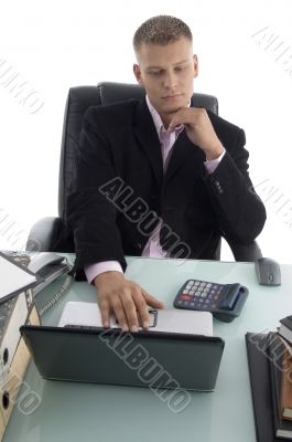 businessman working on laptop