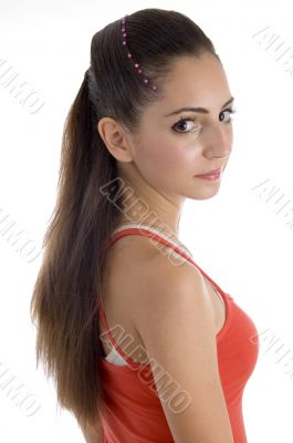 portrait of beautiful hairstyle of female