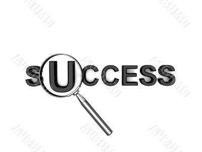 success text with lens
