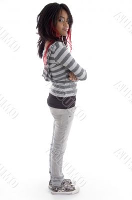 side pose of punk teenager