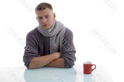 handsome male with coffee mug