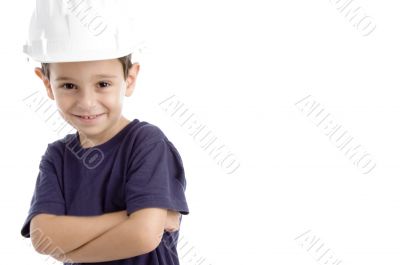 little architect wearing hardhat