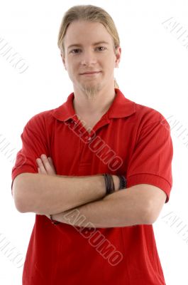 smart young male posing with arms crossed