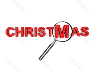 christmas text with magnifier christmas text with magnifier