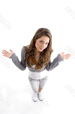 high angle view of attractive female high angle view of attractive female