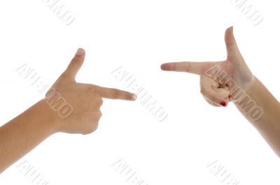 two fingers pointing each other