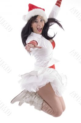 pretty woman enjoying jumps in the mid of air pretty woman enjoying jumps in the mid of air