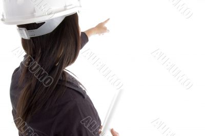 female architect pointing female architect pointing