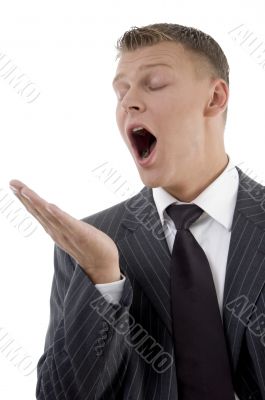 yawning young lawyer