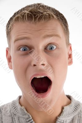 close up of shocked man