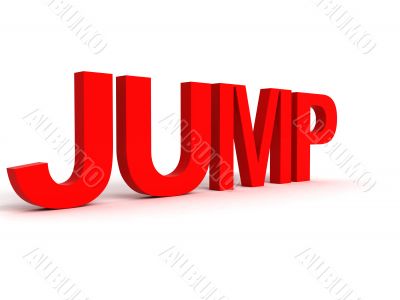 rendered alphabets of jump