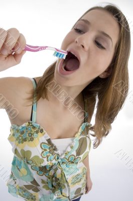 young woman conscious of dental health