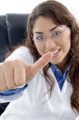 smiling doctor with thumbs up