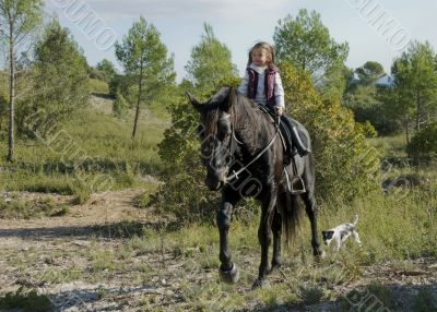young riding girl