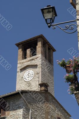 Corciano (Perugia), medieval village: clock tower