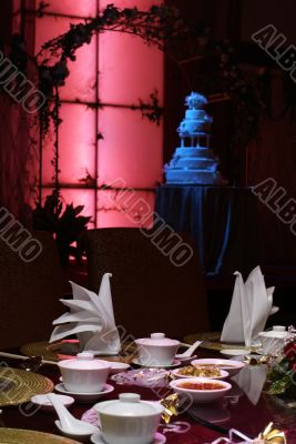 Ambient place setting for chinese wedding
