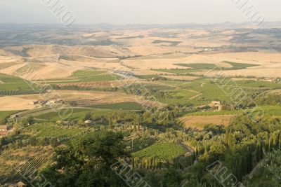 Panoramic view from Montalcino (Siena)