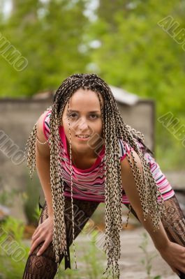 girl in striped t-shirt